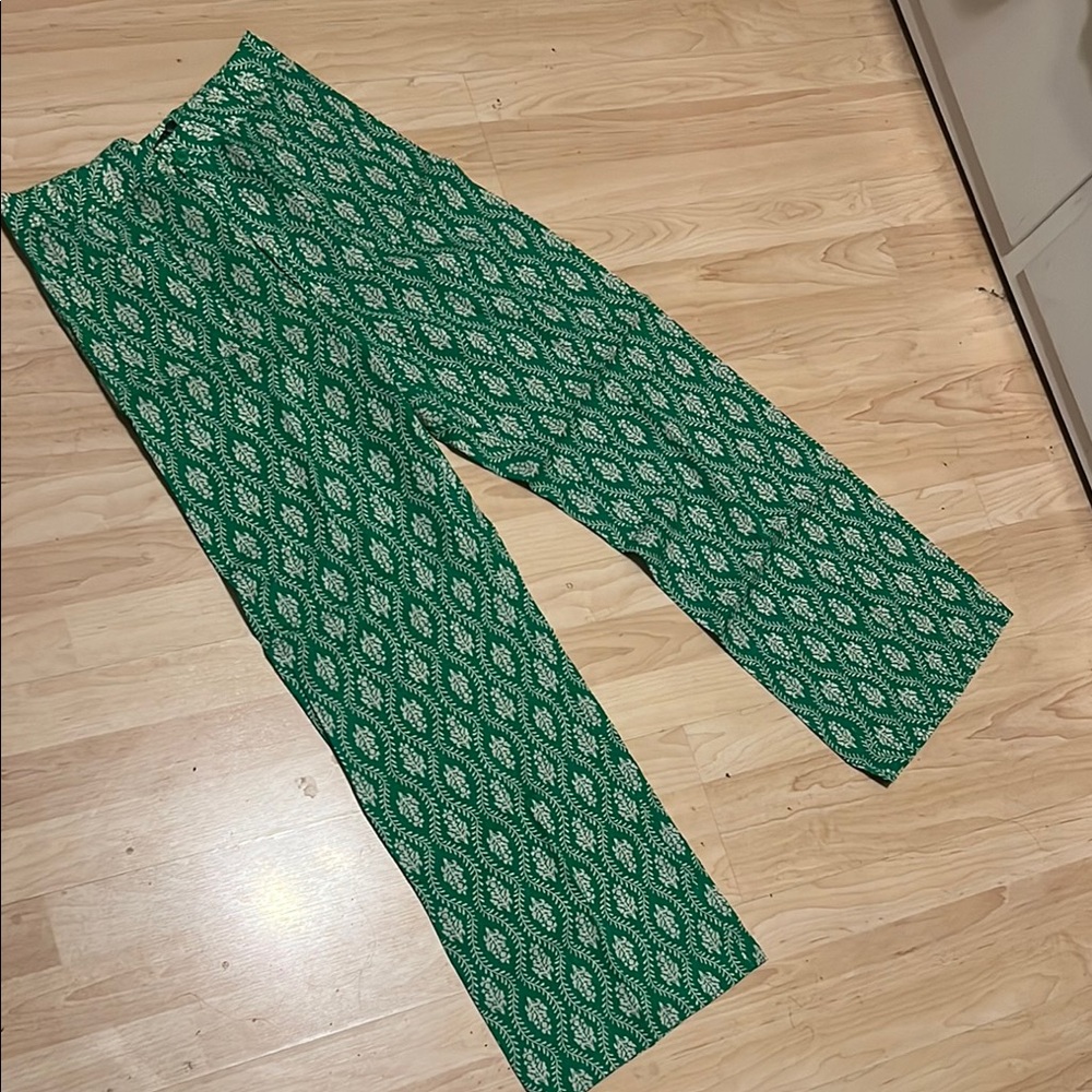 Zara Green Patterned Pants alter*